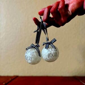 Rae Dunn Hocus Pocus BOO Spooky Ornament Set